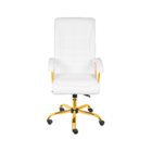 Cadeira Escritorio Oslo - Branca | Dourado Brilho